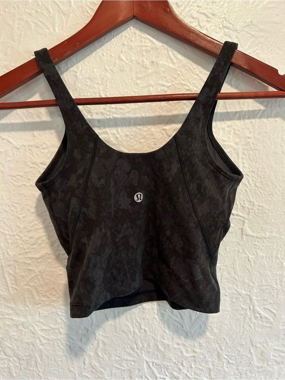 lululemon Align Black Patterned V-Neck Crop Tank